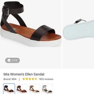 Mia womens Ellen sandal black size 6 platform worn